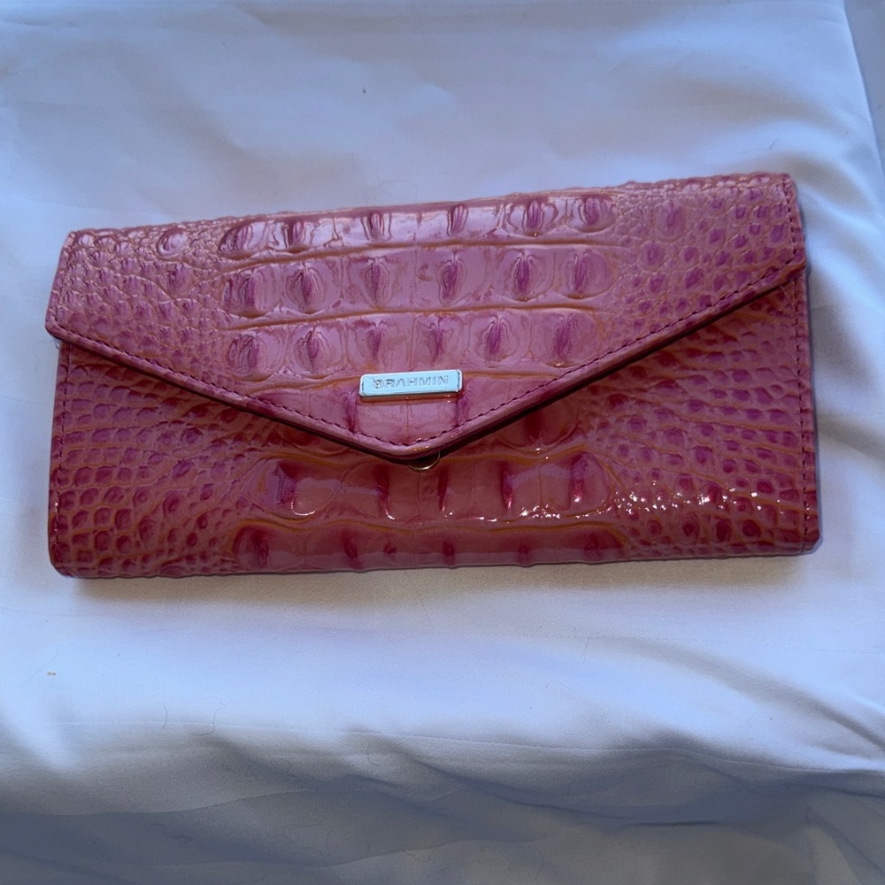 NWT - Brahmin Pink Crocodile Embossed Clutch. It’s beautiful.